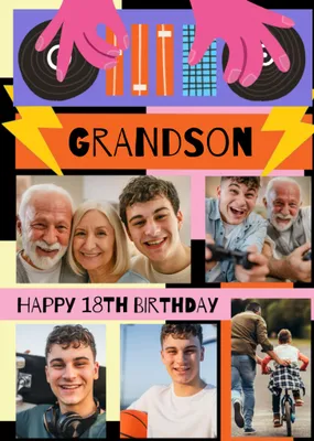 Grandson Photo Upload 18th Birthday Card