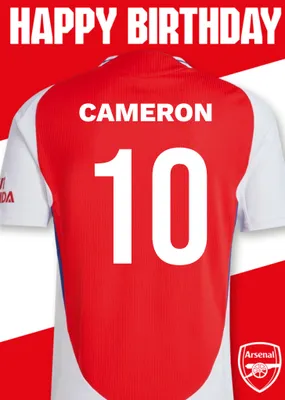No 30 Arsenal Jersey Happy Birthday Card