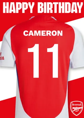 No 30 Arsenal Jersey Happy Birthday Card