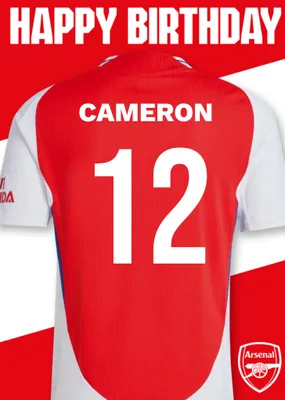 No 30 Arsenal Jersey Happy Birthday Card
