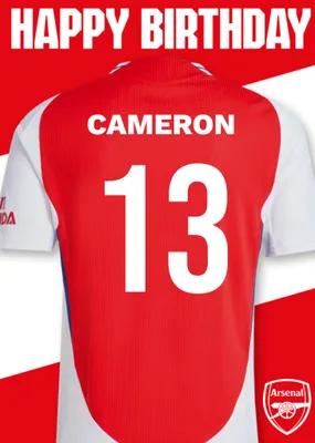 No 30 Arsenal Jersey Happy Birthday Card
