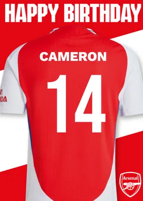 No 30 Arsenal Jersey Happy Birthday Card
