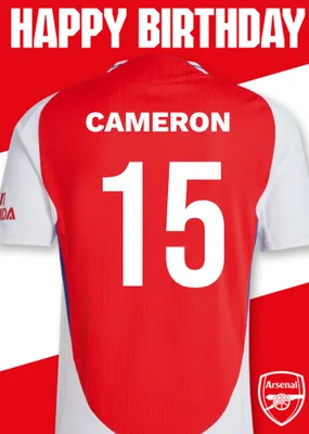 No 30 Arsenal Jersey Happy Birthday Card