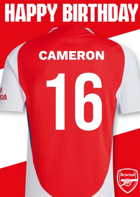 No 30 Arsenal Jersey Happy Birthday Card