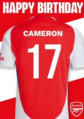 No 30 Arsenal Jersey Happy Birthday Card
