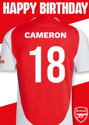 No 30 Arsenal Jersey Happy Birthday Card