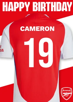 No 30 Arsenal Jersey Happy Birthday Card