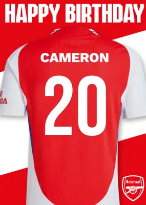 No 30 Arsenal Jersey Happy Birthday Card