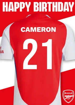 No 30 Arsenal Jersey Happy Birthday Card