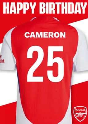 No 30 Arsenal Jersey Happy Birthday Card