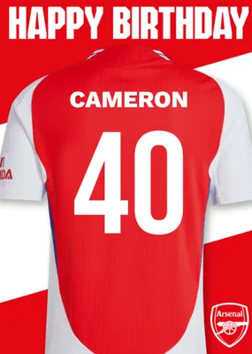 No 30 Arsenal Jersey Happy Birthday Card