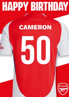 No 30 Arsenal Jersey Happy Birthday Card