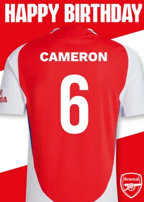 No 30 Arsenal Jersey Happy Birthday Card
