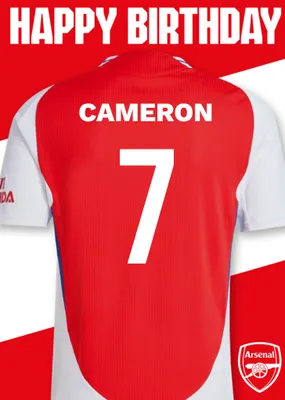 No 30 Arsenal Jersey Happy Birthday Card