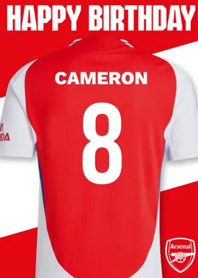 No 30 Arsenal Jersey Happy Birthday Card