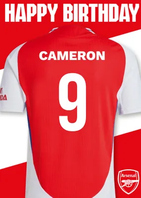 No 30 Arsenal Jersey Happy Birthday Card