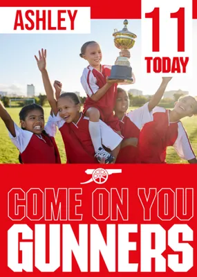 Come On You Gunners Arsenal Photo Upload Birthday Card