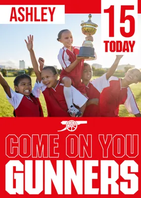 Come On You Gunners Arsenal Photo Upload Birthday Card