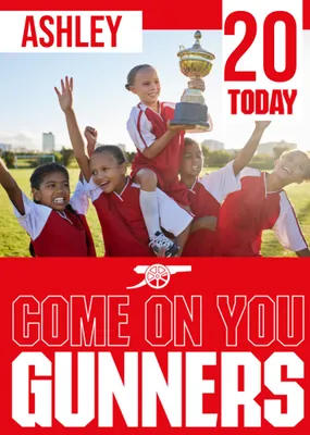 Come On You Gunners Arsenal Photo Upload Birthday Card