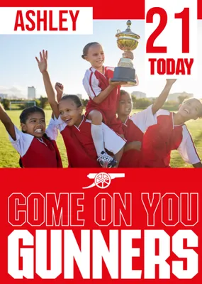 Come On You Gunners Arsenal Photo Upload Birthday Card