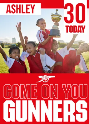 Come On You Gunners Arsenal Photo Upload Birthday Card