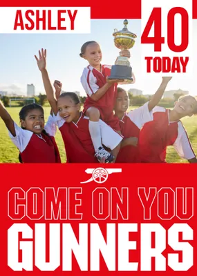 Come On You Gunners Arsenal Photo Upload Birthday Card