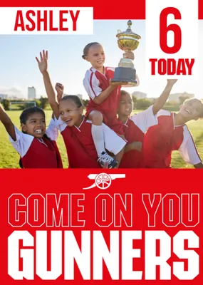 Come On You Gunners Arsenal Photo Upload Birthday Card