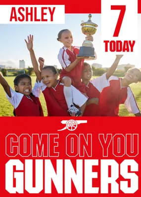 Come On You Gunners Arsenal Photo Upload Birthday Card