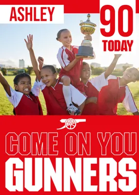 Come On You Gunners Arsenal Photo Upload Birthday Card