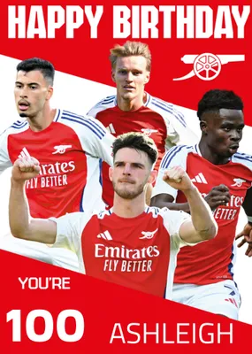 You're 18 Arsenal Players Illustrated Happy Birthday Card
