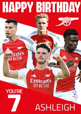 You're 18 Arsenal Players Illustrated Happy Birthday Card