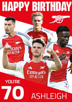 You're 18 Arsenal Players Illustrated Happy Birthday Card
