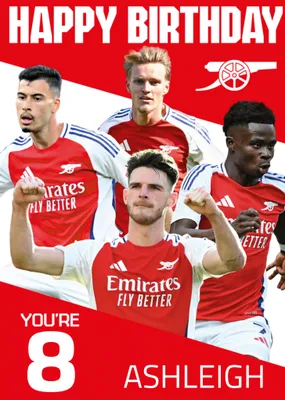 You're 18 Arsenal Players Illustrated Happy Birthday Card