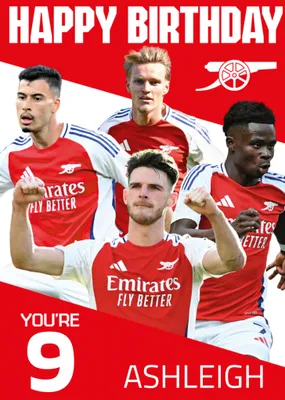 You're 18 Arsenal Players Illustrated Happy Birthday Card