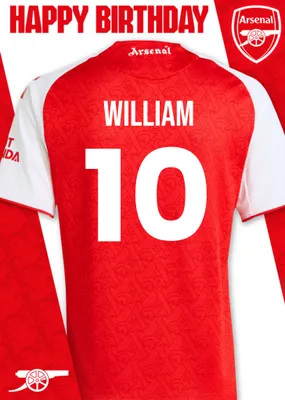 Arsenal FC Football Jersey Happy Birthday Card