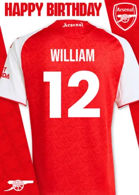 Arsenal FC Football Jersey Happy Birthday Card