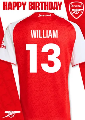 Arsenal FC Football Jersey Happy Birthday Card