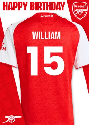 Arsenal FC Football Jersey Happy Birthday Card