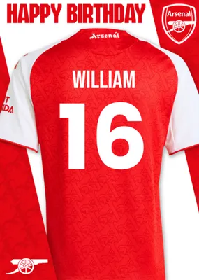 Arsenal FC Football Jersey Happy Birthday Card