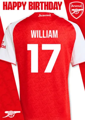 Arsenal FC Football Jersey Happy Birthday Card