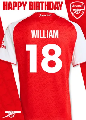 Arsenal FC Football Jersey Happy Birthday Card