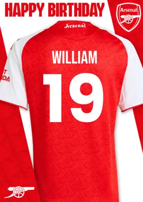 Arsenal FC Football Jersey Happy Birthday Card