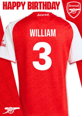 Arsenal FC Football Jersey Happy Birthday Card