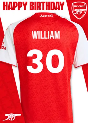 Arsenal FC Football Jersey Happy Birthday Card