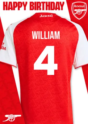 Arsenal FC Football Jersey Happy Birthday Card