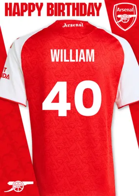 Arsenal FC Football Jersey Happy Birthday Card