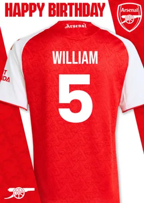 Arsenal FC Football Jersey Happy Birthday Card