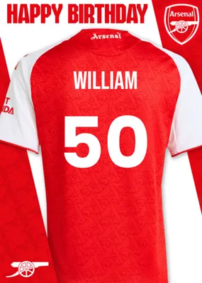 Arsenal FC Football Jersey Happy Birthday Card