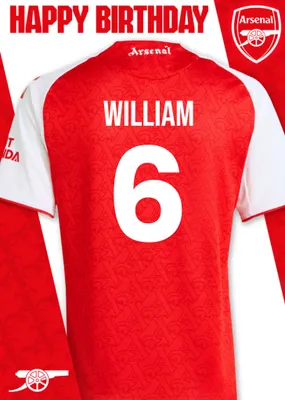 Arsenal FC Football Jersey Happy Birthday Card