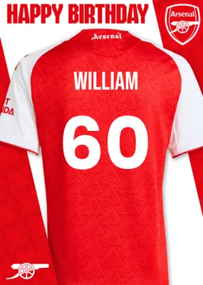 Arsenal FC Football Jersey Happy Birthday Card